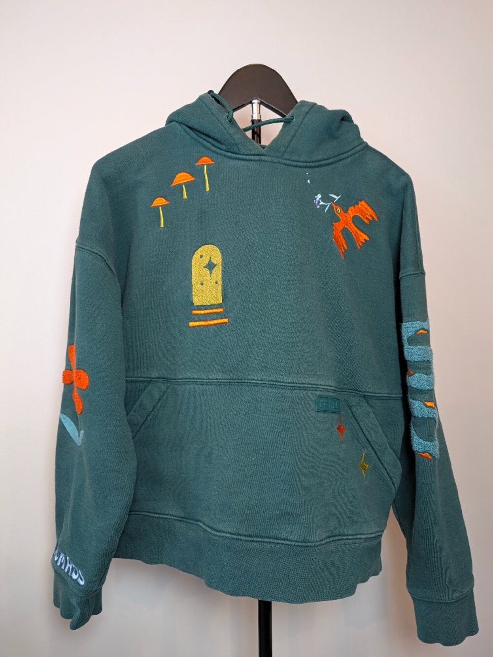 Roark Men's Size S Nomads Embroidered Olive Green Pullover Hoodie